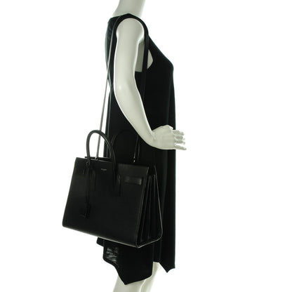 Saint Laurent Grained Calfskin Small Sac De Jour Black 2 of 9