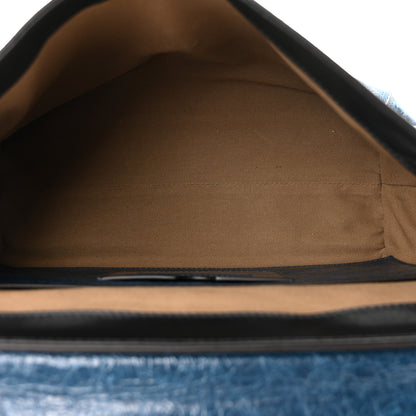 Givenchy Creased Patent Calfskin Medium ID Flap Oil Blue 5 of 9