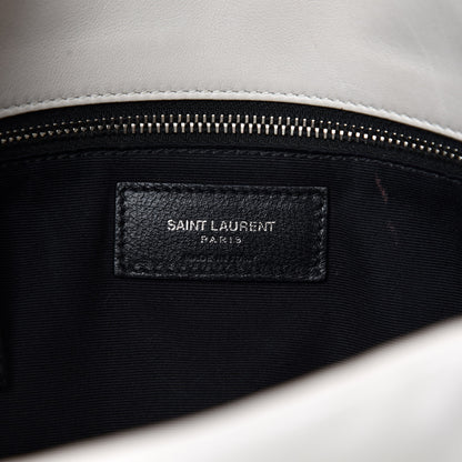 Saint Laurent Lambskin Quilted Medium Loulou Puffer Monogram Chain Satchel Crema Soft 12 of 15