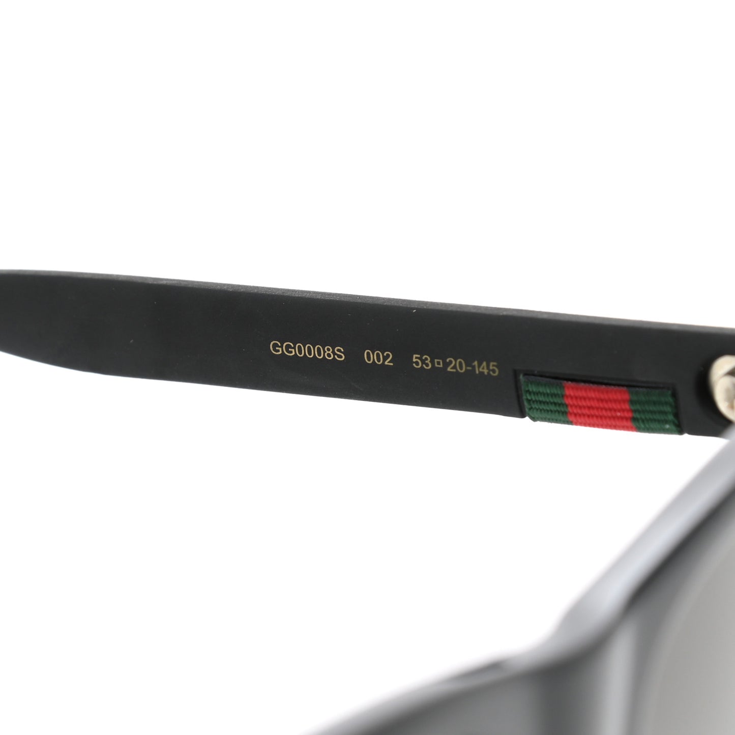 Polarized Square Frame Web Sunglasses GG0008S Black