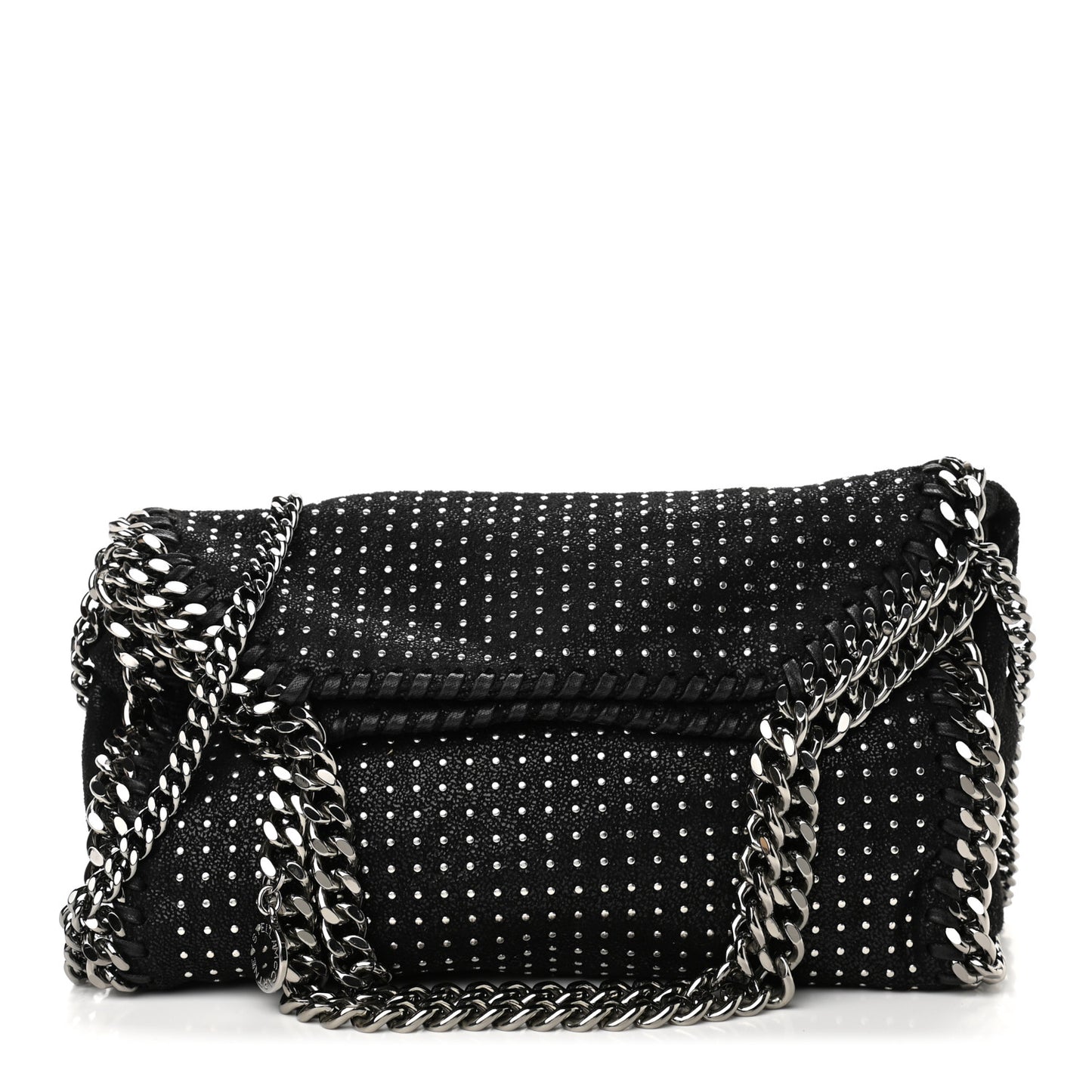 Shaggy Deer All Over Studs Mini Falabella Tote Black