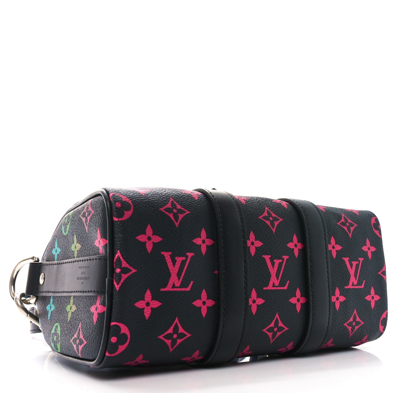 Louis Vuitton Monogram Iridescent Keepall Bandouliere 25 Black 4 of 10