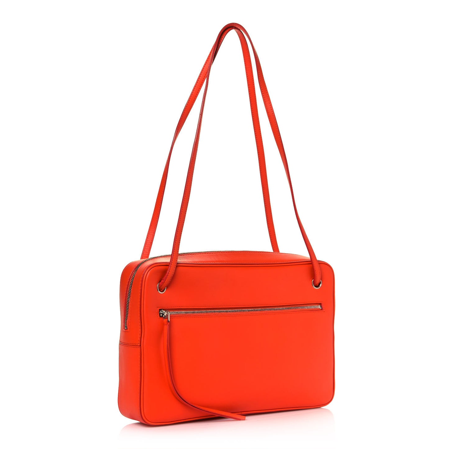 Nappa Side Lock Dragonne Shoulder Bag Bright Orange