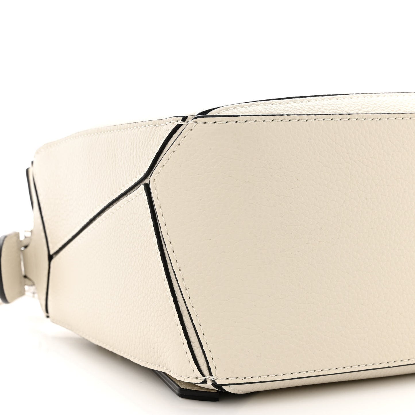 Grained Calfskin Small Puzzle Bag Soft White