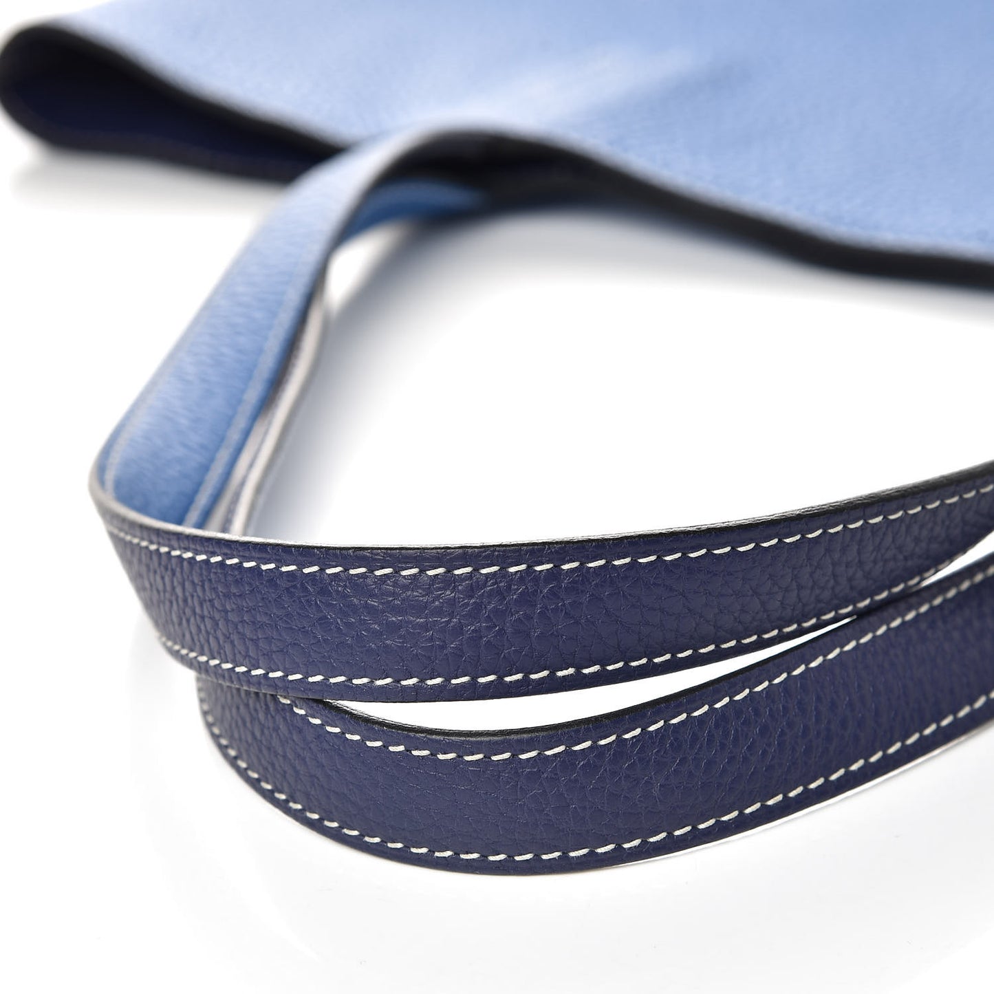 Taurillon Clemence Double Sens 45 Reversible Tote Bleu Encre Zellige