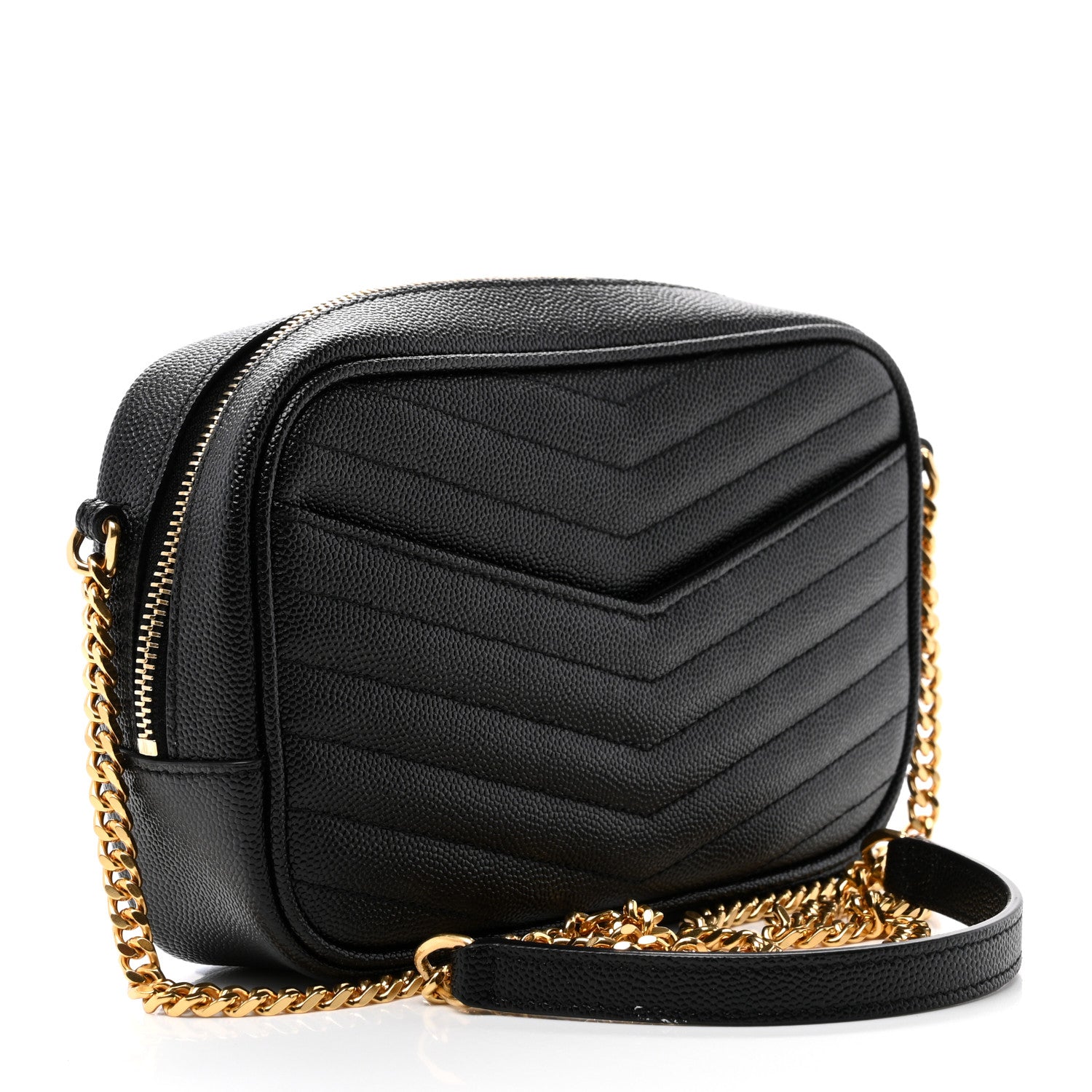 Saint Laurent Grain De Poudre Matelasse Monogram Mini Lou Camera Bag Black 2 of 6