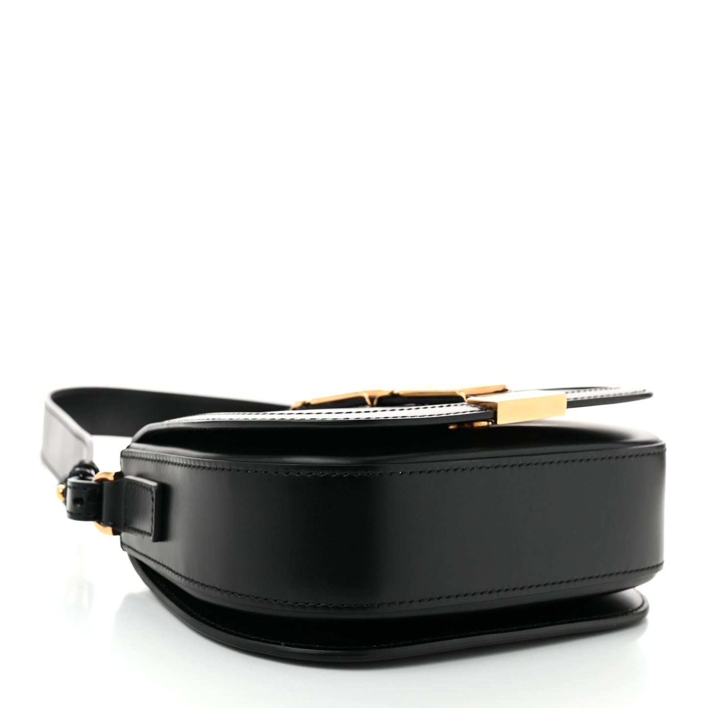 Calfskin Small Greca Goddess Shoulder Bag Black