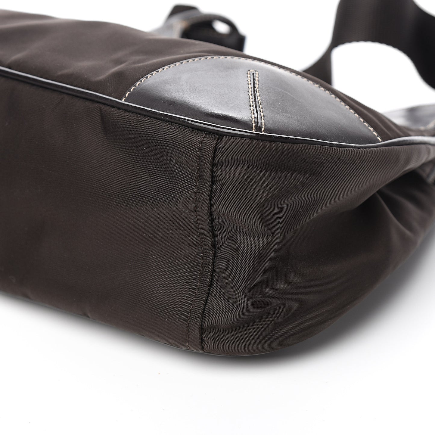 Tessuto Nylon Calfskin Hobo Moro