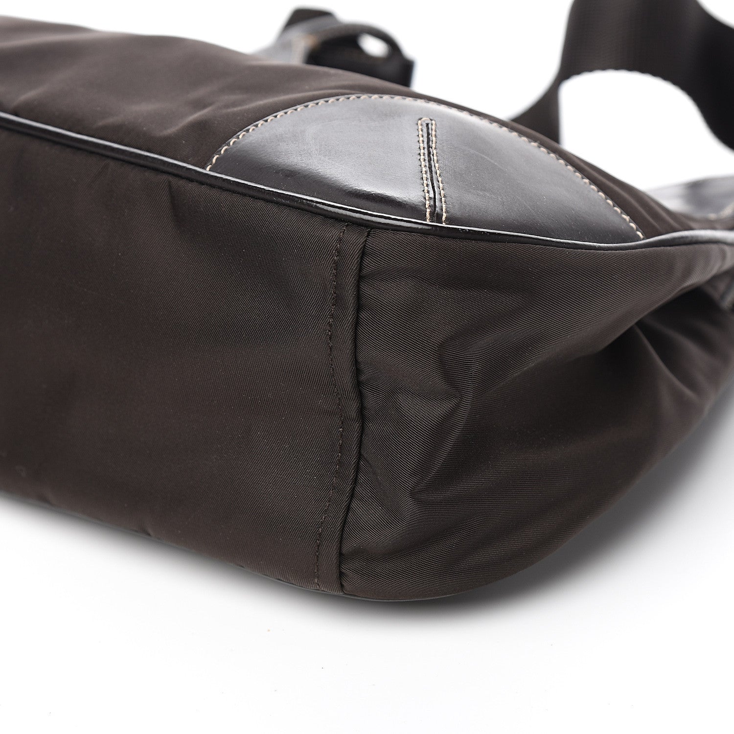 Prada Tessuto Nylon Calfskin Hobo Moro 7 of 9
