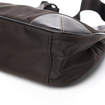 Prada Tessuto Nylon Calfskin Hobo Moro 7 of 9