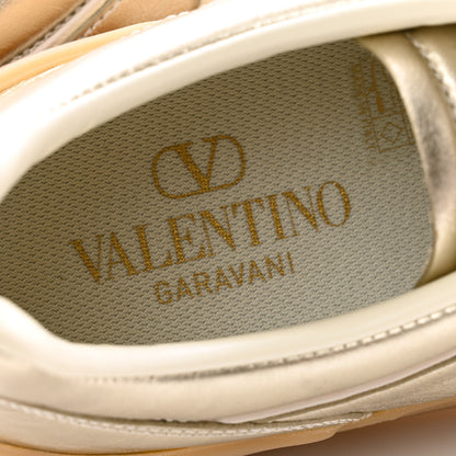 Valentino Garavani Laminated Calfskin Nappa Upvillage Sneakers 39 Platinum Ivory Amber 6 of 9