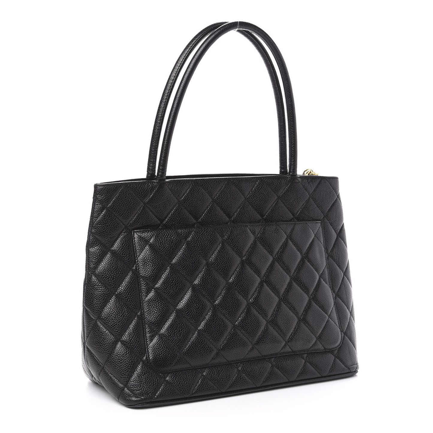 Caviar Quilted Medallion Tote Black