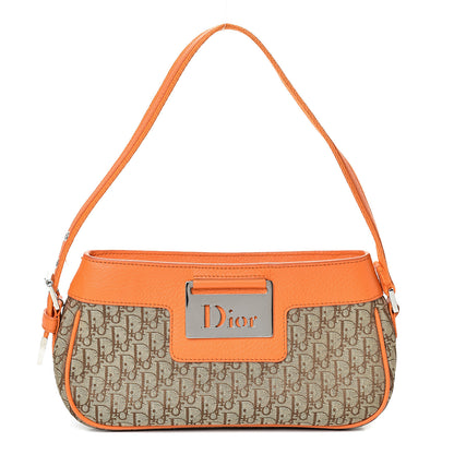 Christian Dior Monogram Shoulder Bag Orange Beige 1 of 11