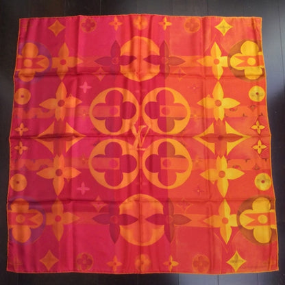 Louis Vuitton Silk Monographic Carre Scarf Orange 1 of 5