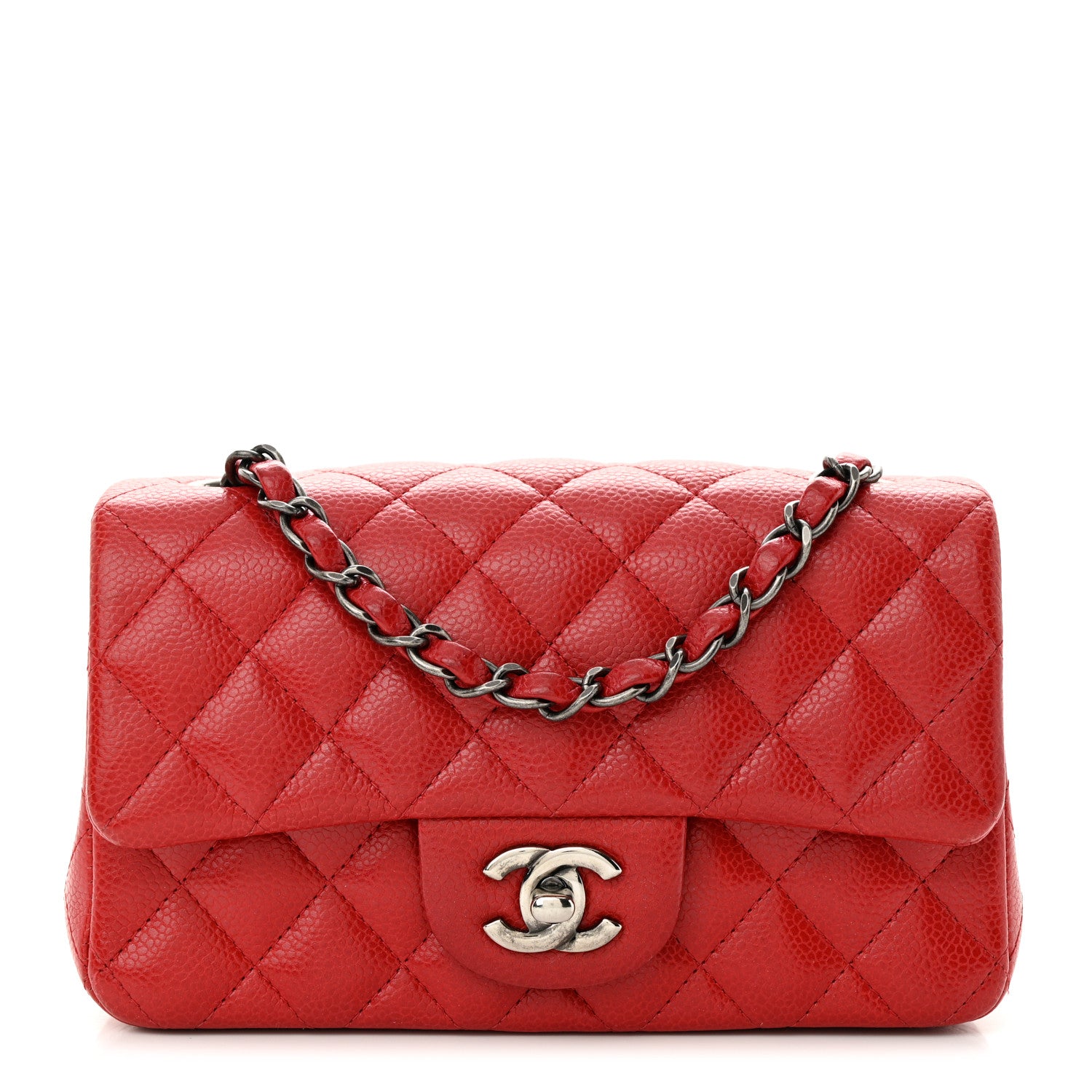 Chanel Caviar Quilted Mini Rectangular Flap Red 1 of 12