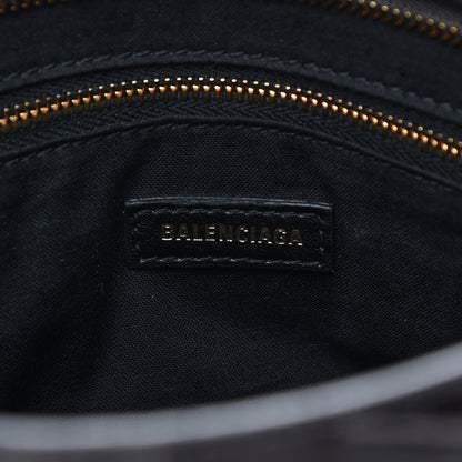 Balenciaga Shiny Supple Calfskin Crocodile Embossed Gold Metallic Edge Hardware S City Dark Grey 8 of 9
