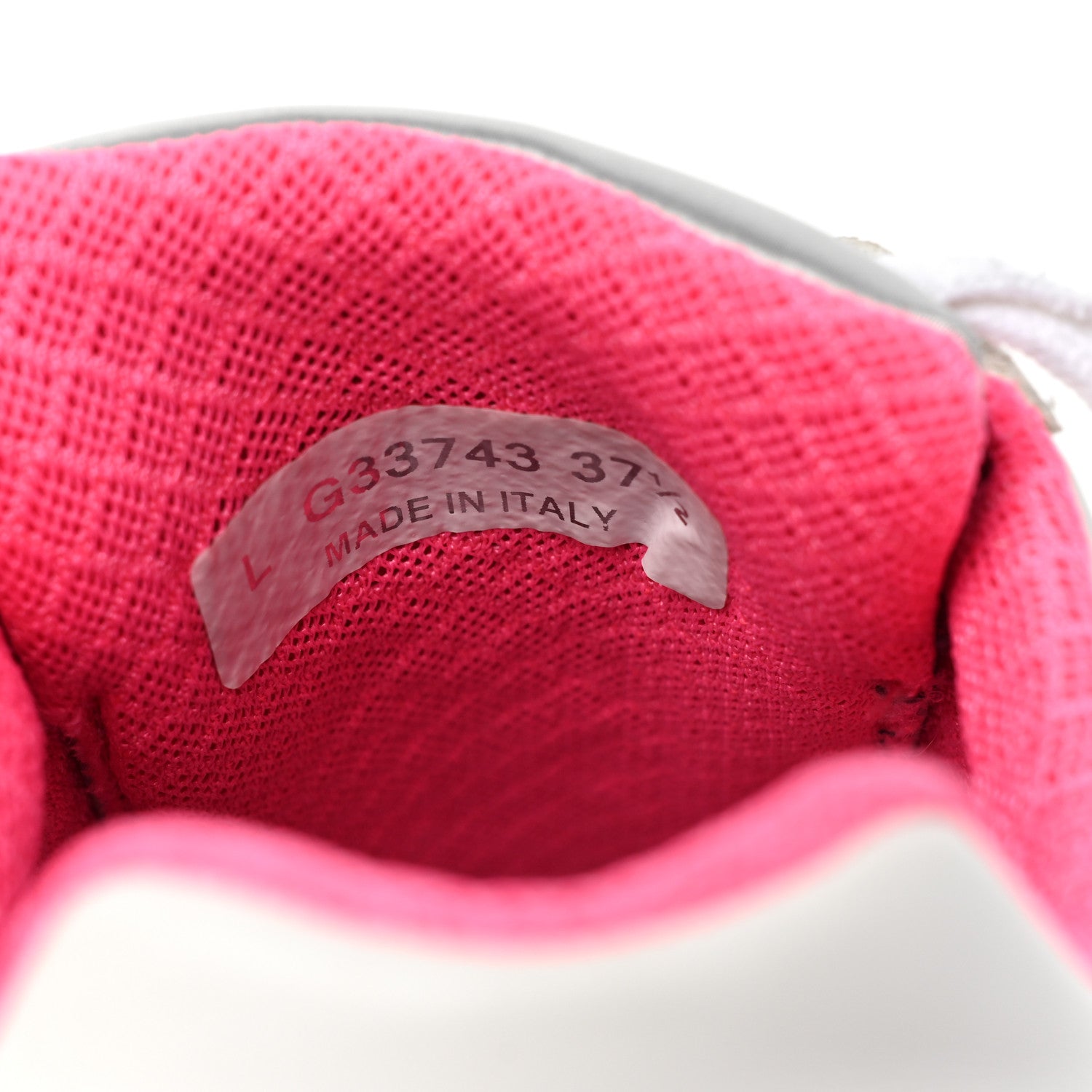 Chanel Calfskin Fabric Sneakers 37.5 White Silver Fluo Pink 8 of 8