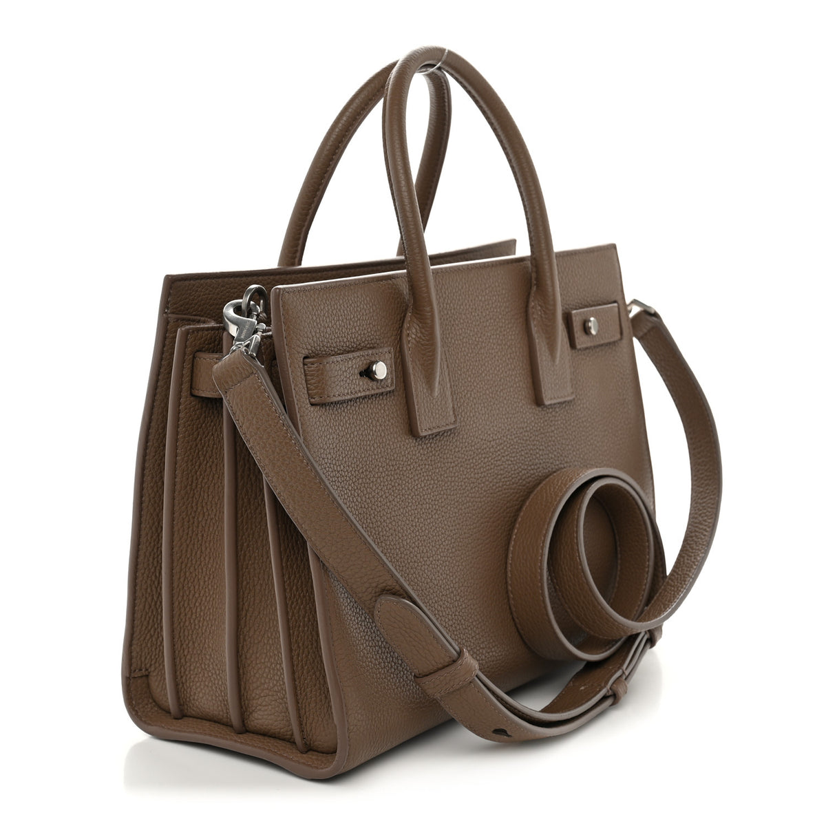 Saint Laurent Grained Calfskin Baby Sac De Jour Souple Taupe 3 of 10