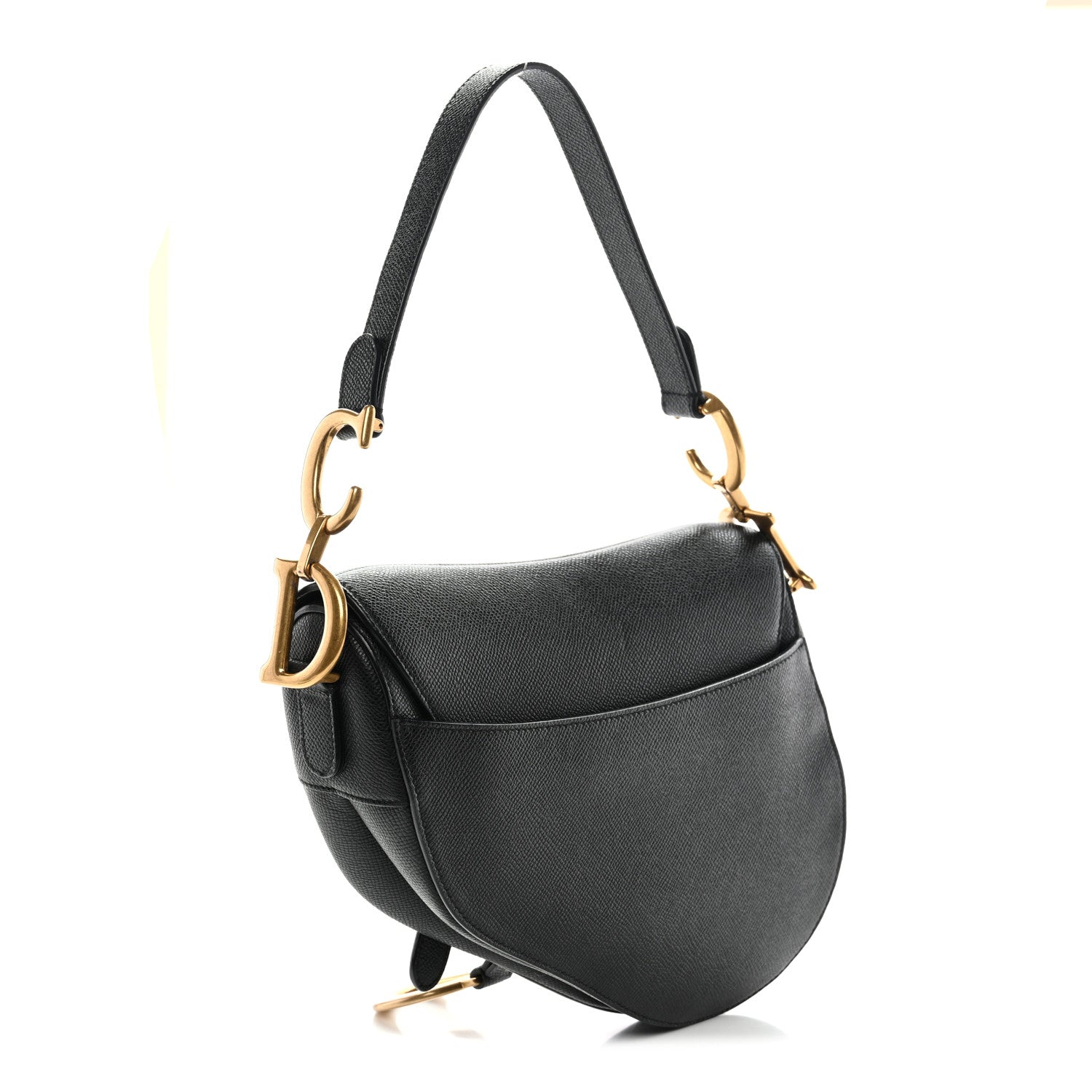Christian Dior Grained Calfskin Saddle Bag Black 3 of 11