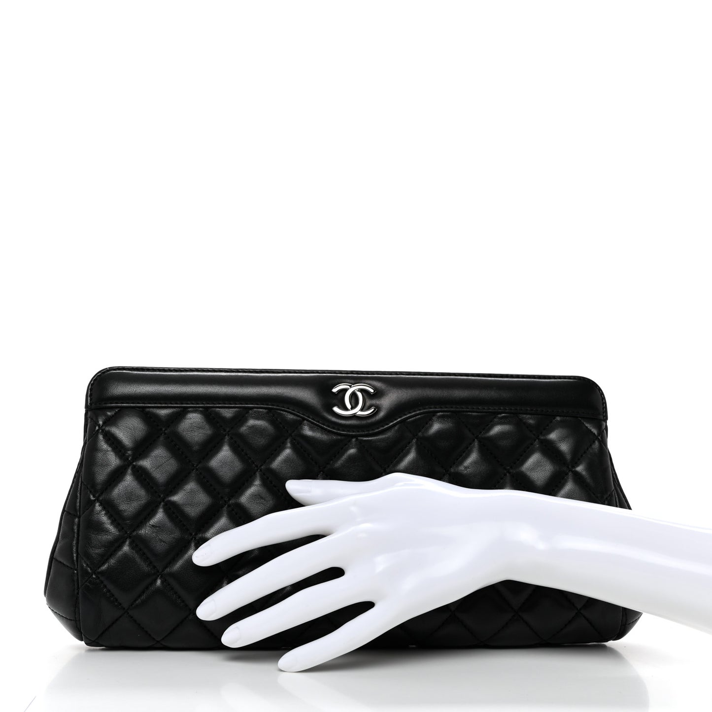 Lambskin Quilted Clutch Black