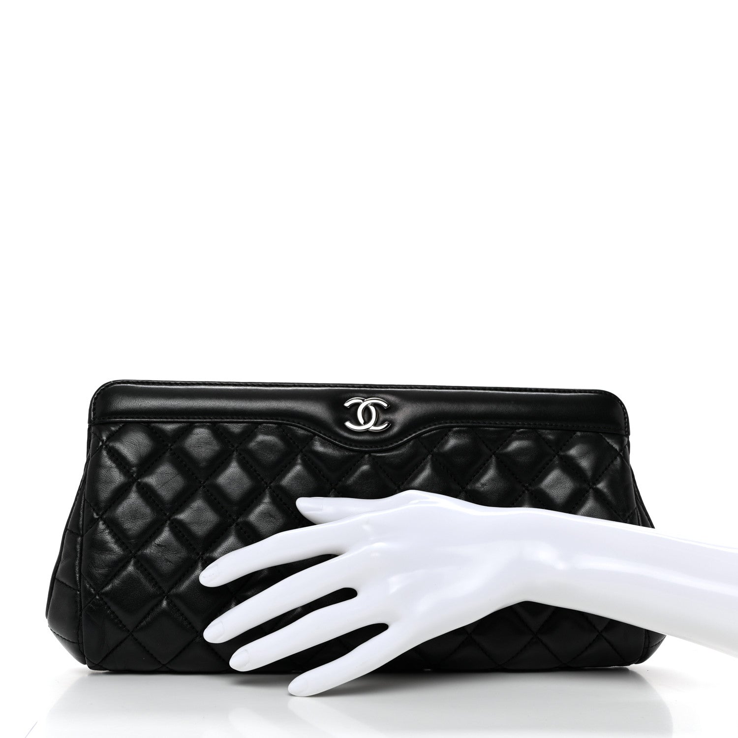 Chanel Lambskin Quilted Clutch Black 2 of 8