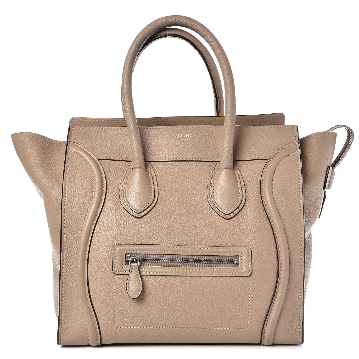 Celine Drummed Calfskin Mini Luggage Dune 1 of 17