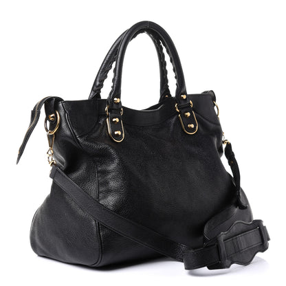 Balenciaga Chevre Gold Metallic Edge Hardware Velo Black 3 of 14