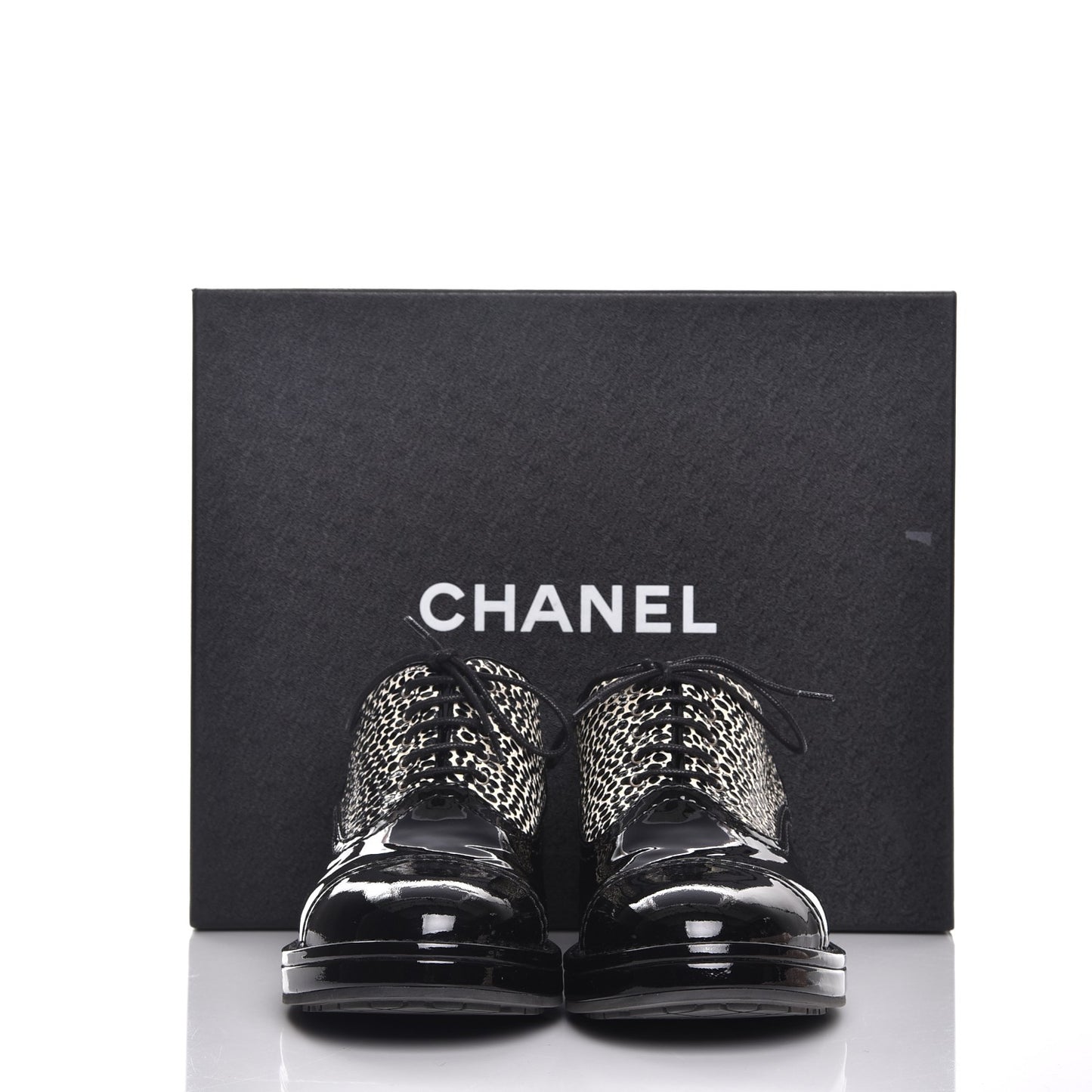 Patent CC Lace Up Oxfords 40 Black White