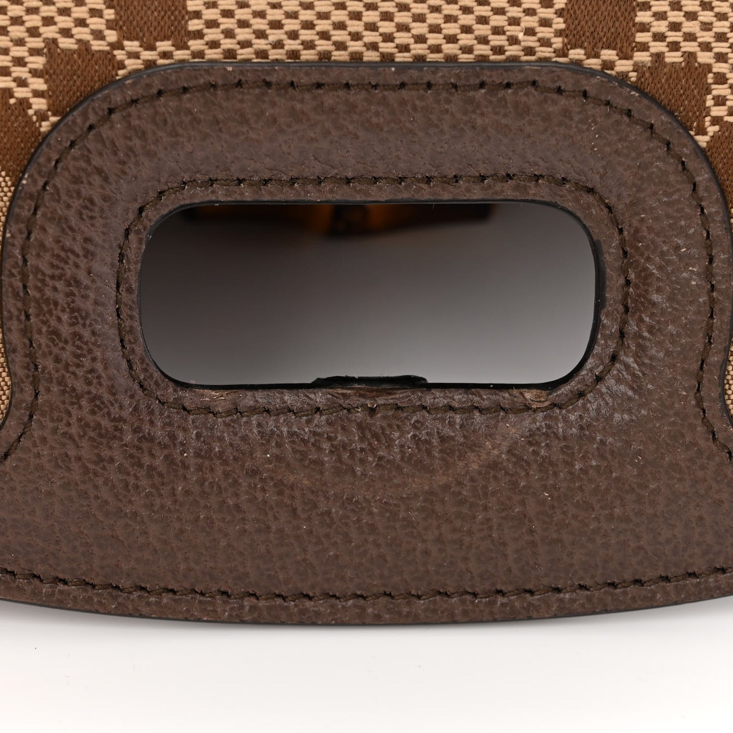 Monogram Jumbo GG Textured Dollar Calfskin Web Small Bamboo 1947 Top Handle Bag Camel Ebony New Acero