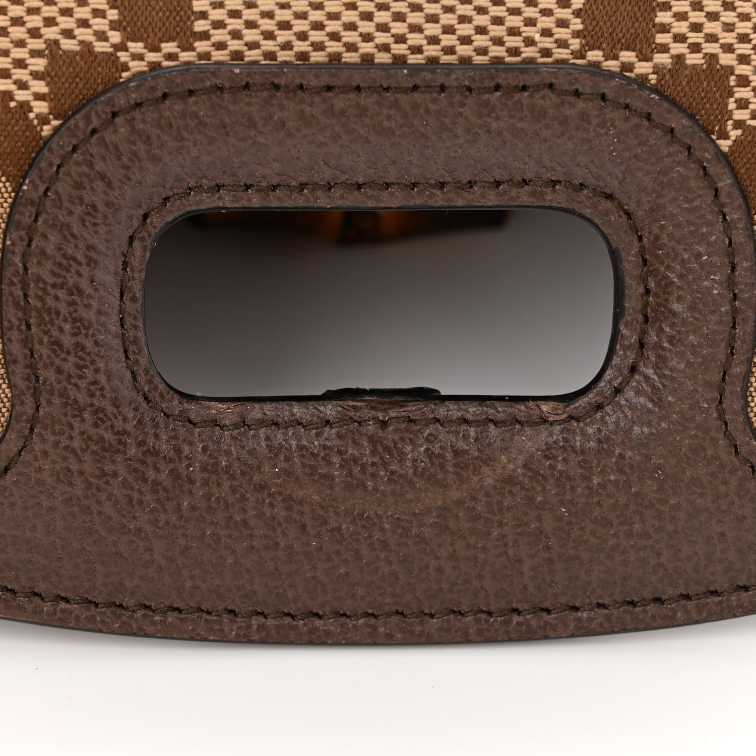 Gucci Monogram Jumbo GG Textured Dollar Calfskin Web Small Bamboo 1947 Top Handle Bag Camel Ebony New Acero 12 of 12