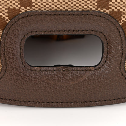 Gucci Monogram Jumbo GG Textured Dollar Calfskin Web Small Bamboo 1947 Top Handle Bag Camel Ebony New Acero 12 of 12