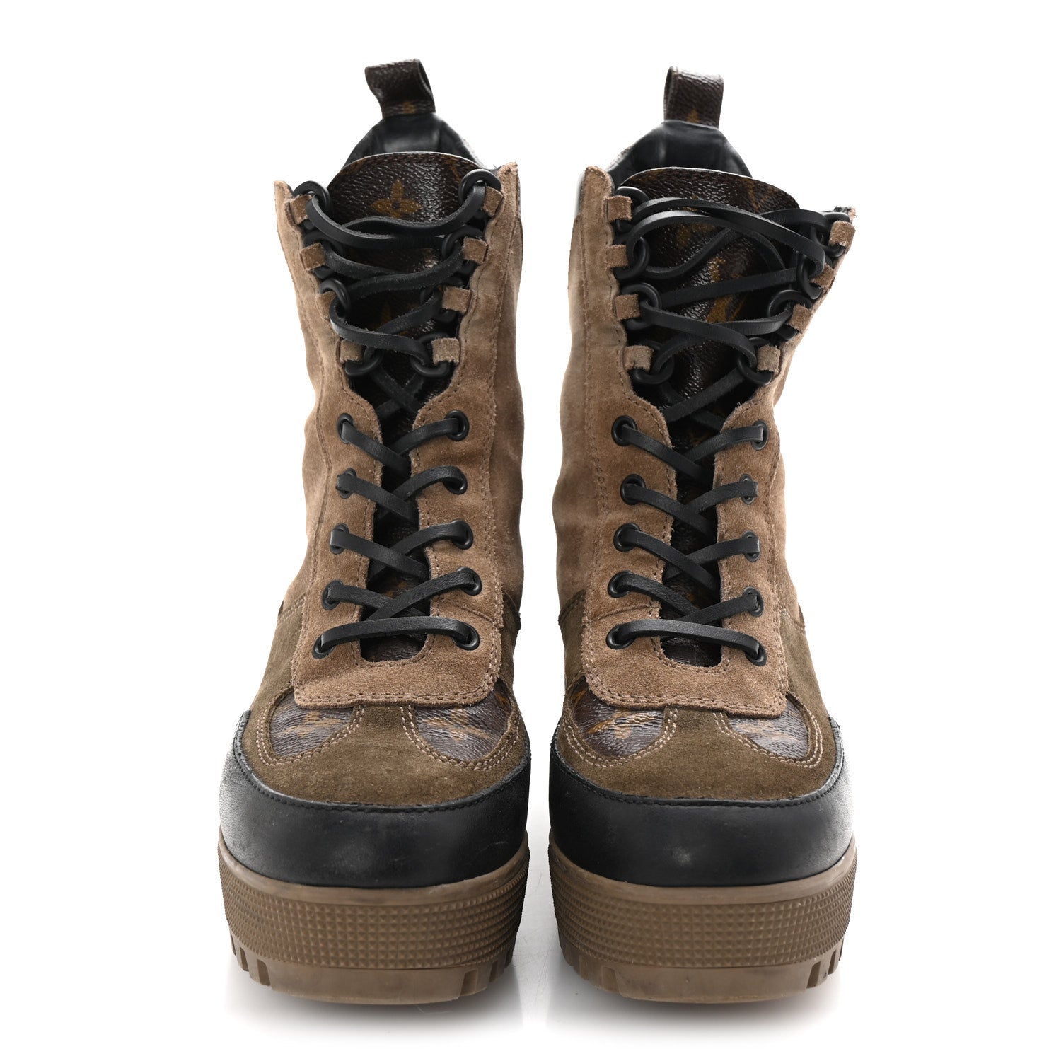 Louis Vuitton Suede Calfskin Monogram Laureate Platform Desert