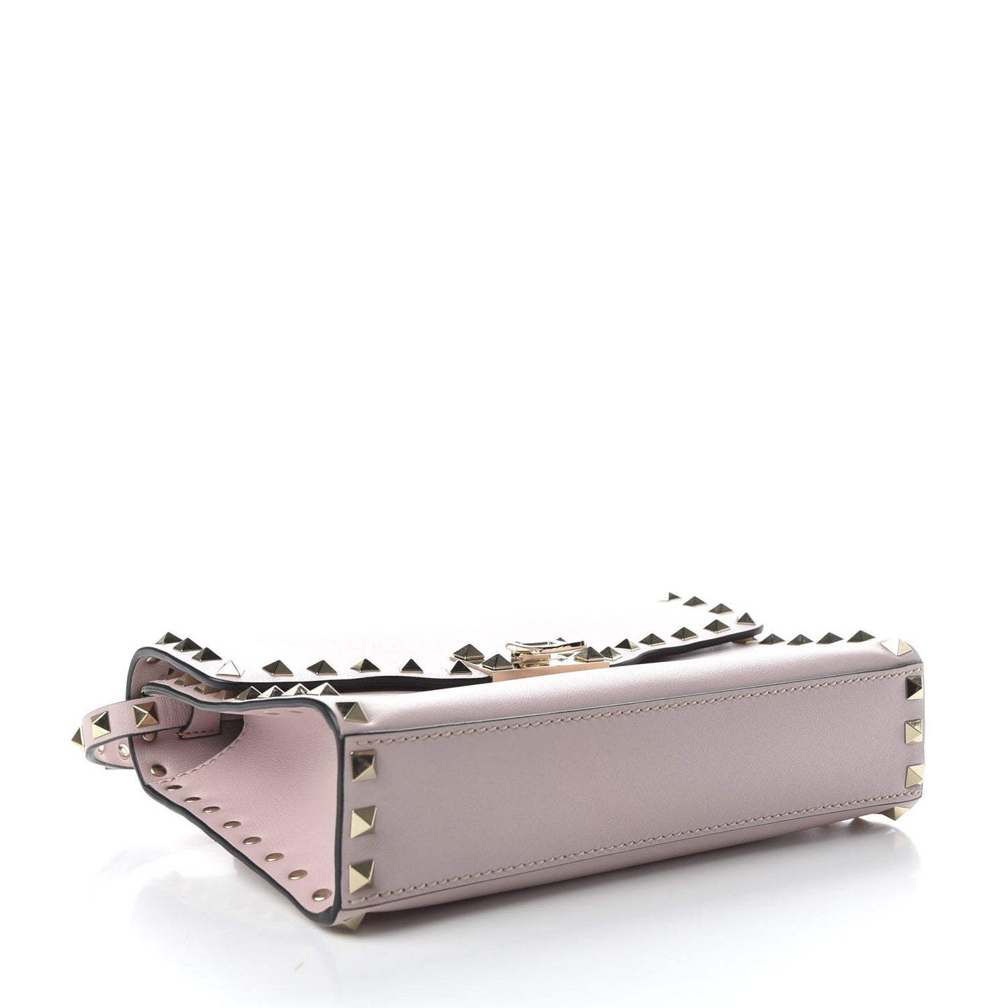 Vitello Medium Rockstud Flip Lock Crossbody Bag Poudre