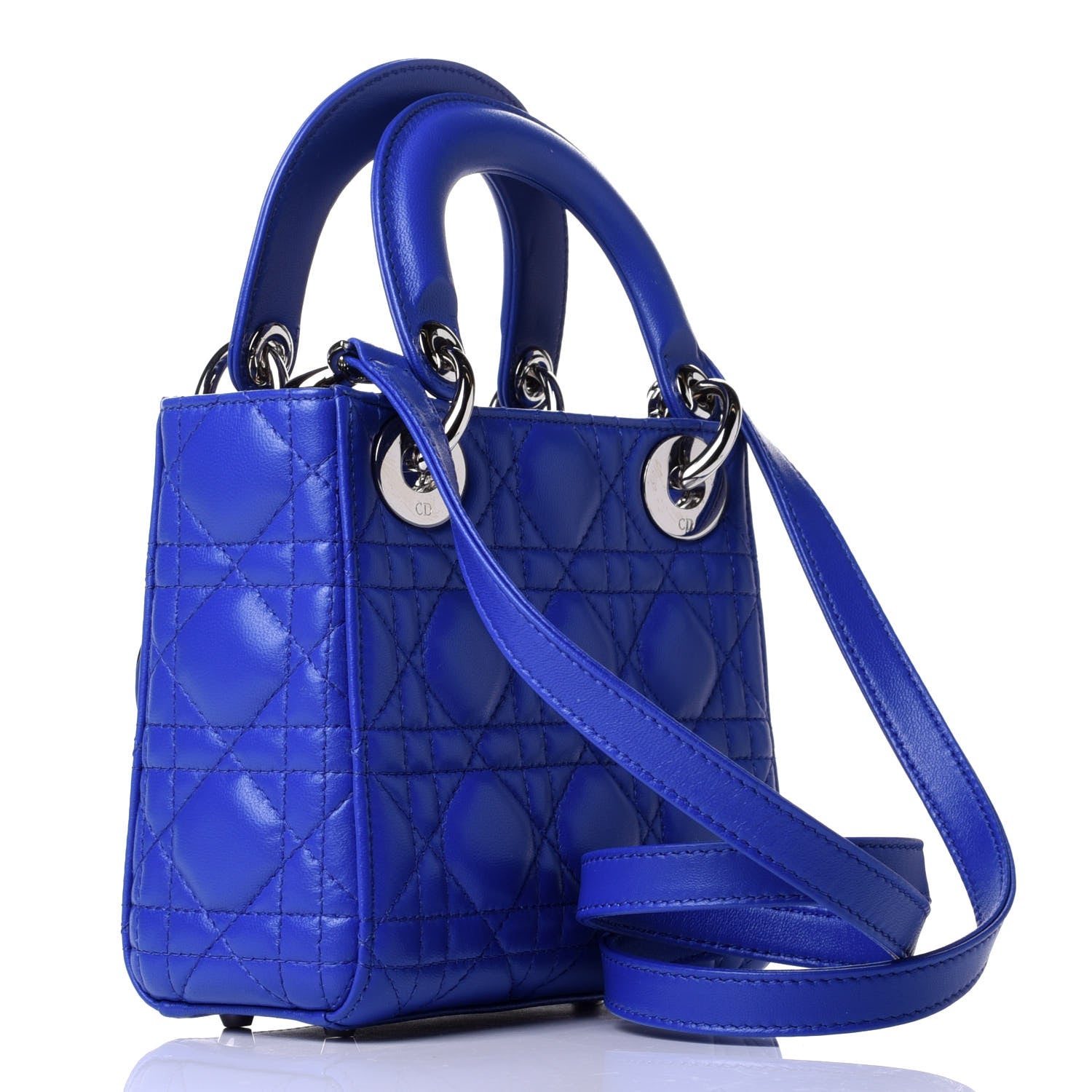Christian Dior Lambskin Cannage Mini Lady Dior Blue 4 of 10