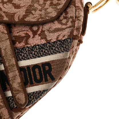 Christian Dior Canvas Embroidered Brocart Saddle Bag Metallic Pink 11 of 12
