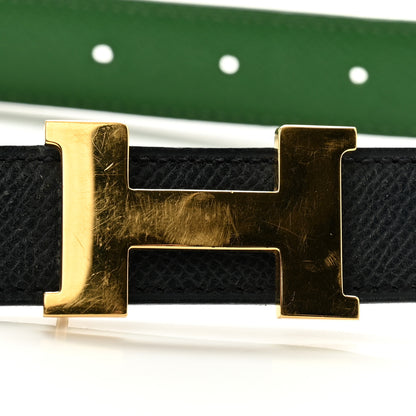 Hermes Epsom 24mm Mini Constance H Belt 70 28 Vert Bengale Bleu Indigo 9 of 9