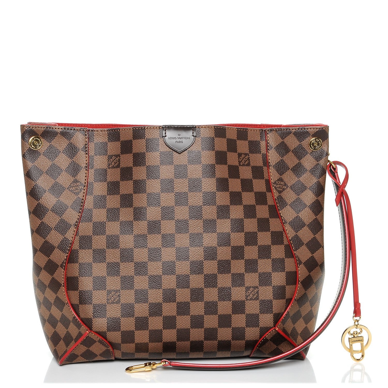 Louis Vuitton Damier Ebene Caissa Hobo Cherry 1 of 10