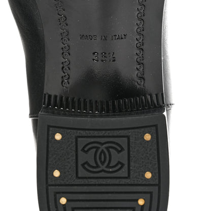 Chanel Calfskin CC Logo Mid Calf Boots 36.5 Grey Black 8 of 8