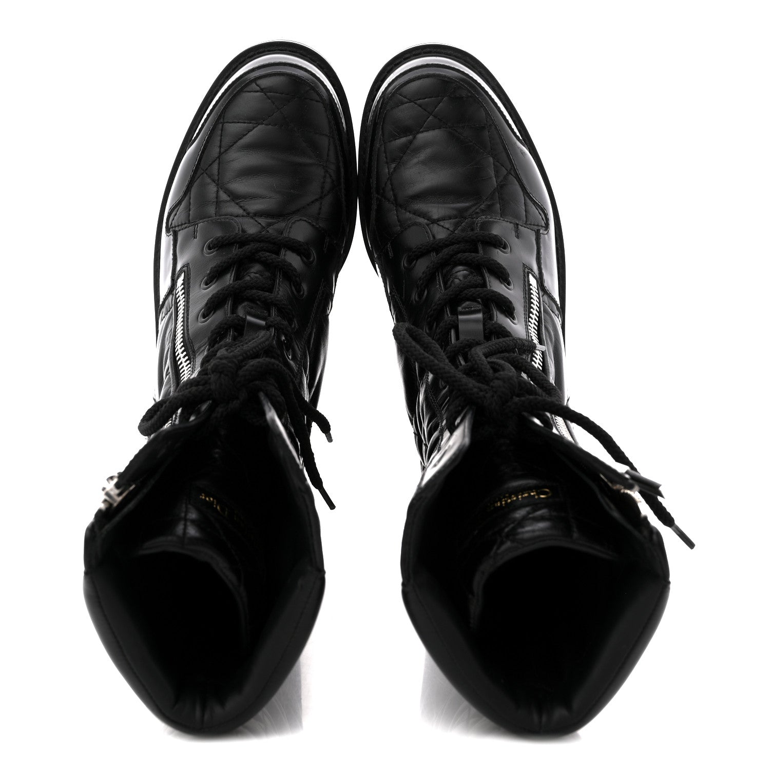 Christian Dior Calfskin Cannage D-Leader Ankle Boots 40.5 Black