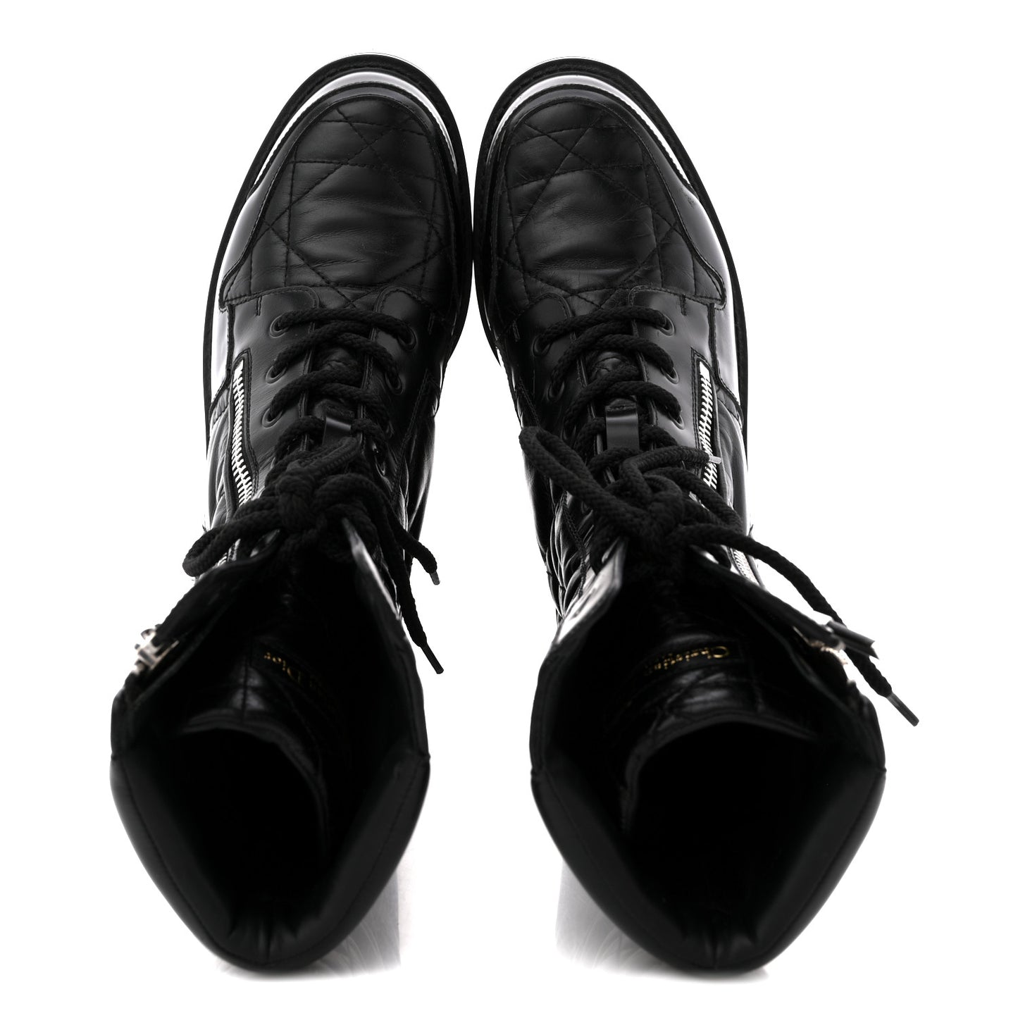 Calfskin Cannage D-Leader Ankle Boots 40.5 Black