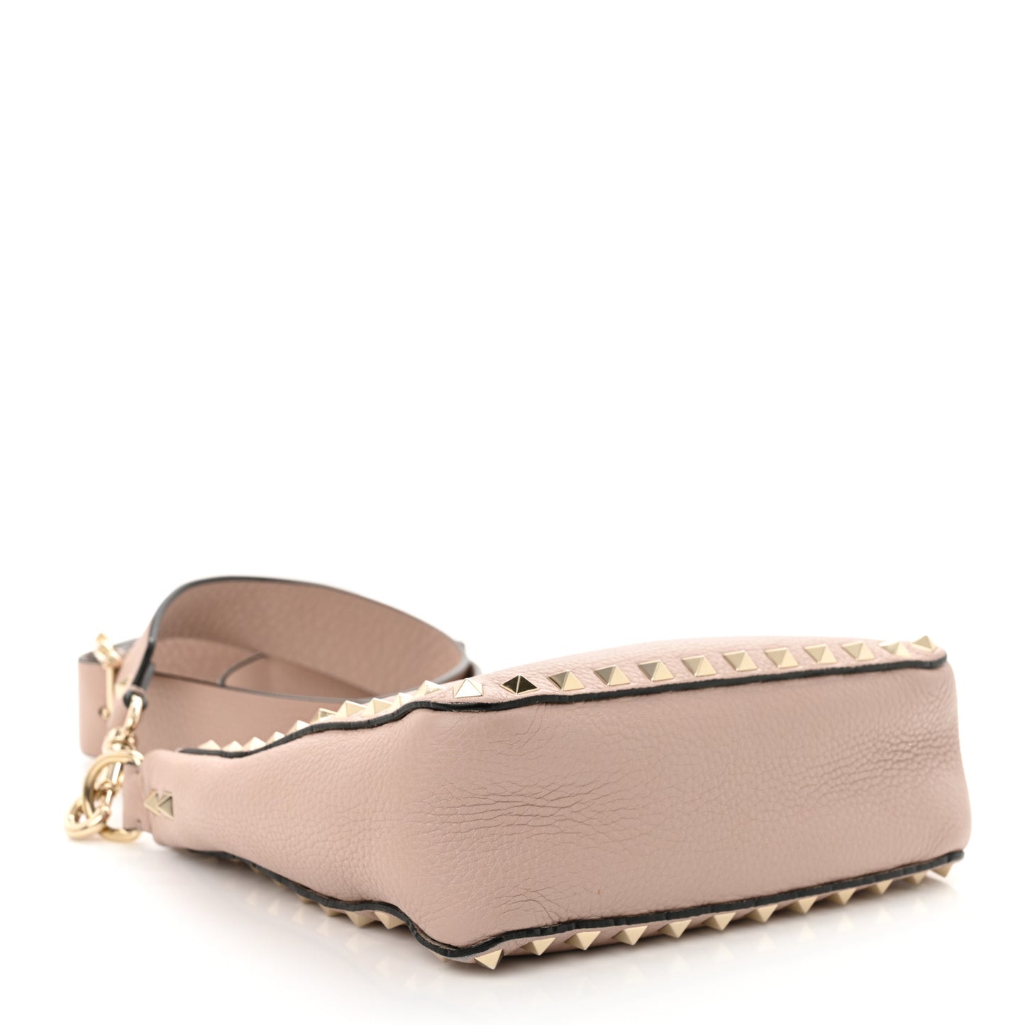Pebbled Calfskin Mini Rockstud Flip-Lock Messenger Bag Poudre