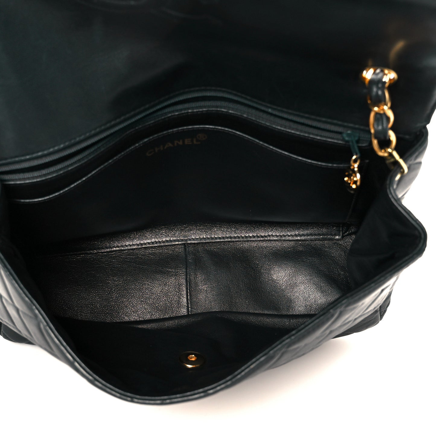Lambskin Quilted Jumbo Single Flap Black