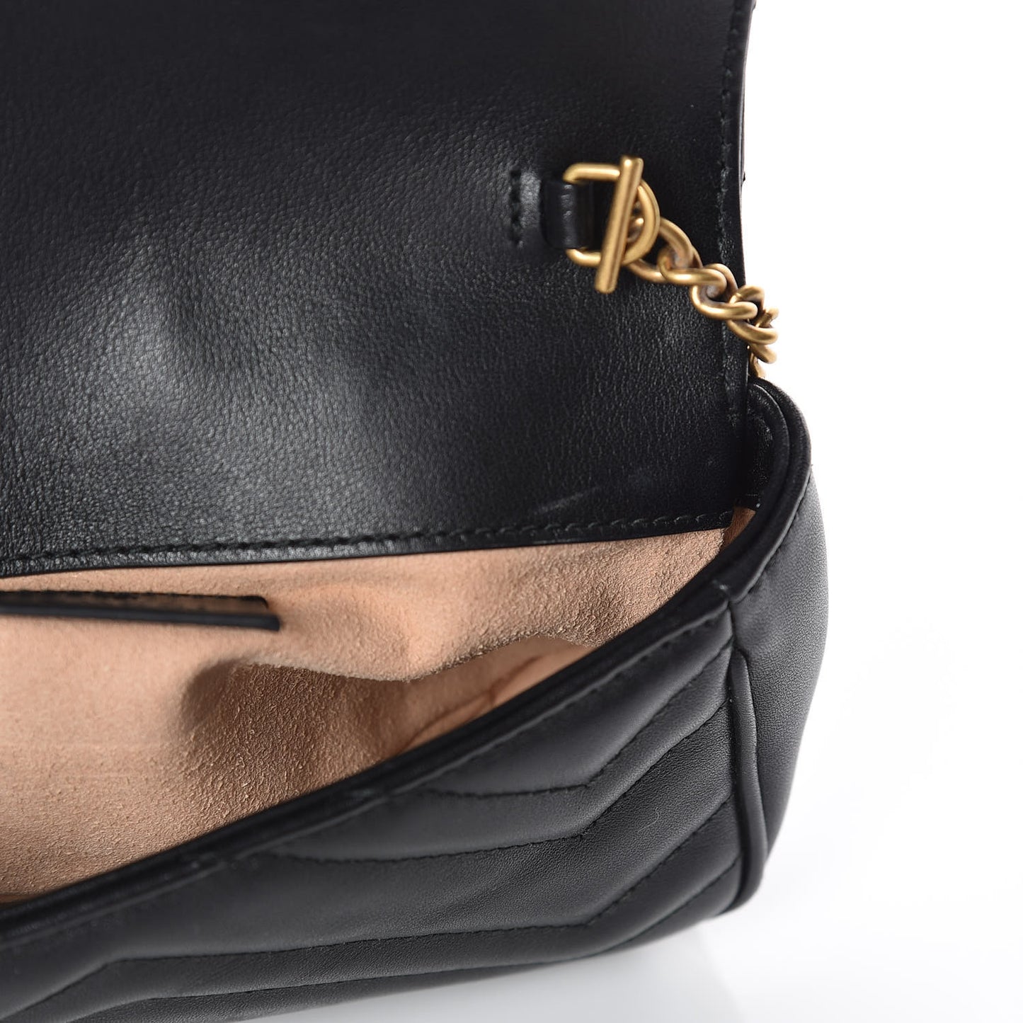 Calfskin Matelasse Super Mini GG Marmont Shoulder Bag Black