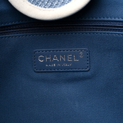 Chanel Canvas Medium Deauville Tote Denim Blue 6 of 14