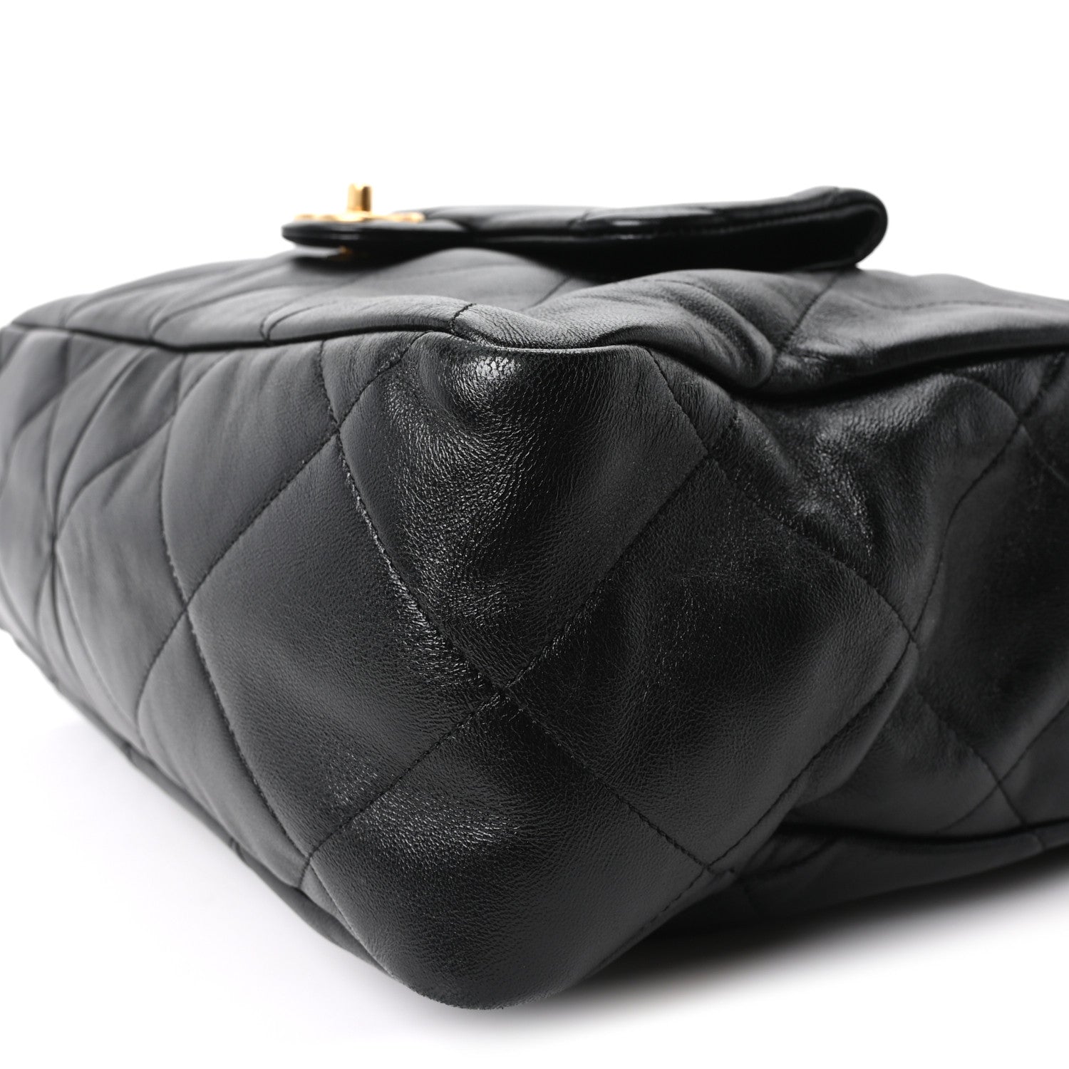 Chanel Shiny Lambskin Quilted Shopping Bag Black 9 of 9