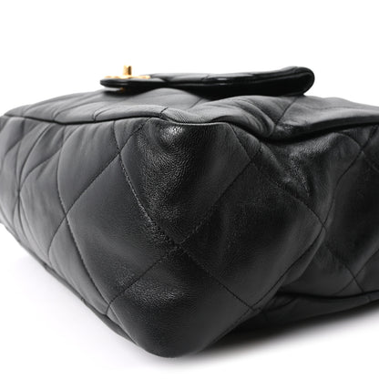 Chanel Shiny Lambskin Quilted Shopping Bag Black 9 of 9
