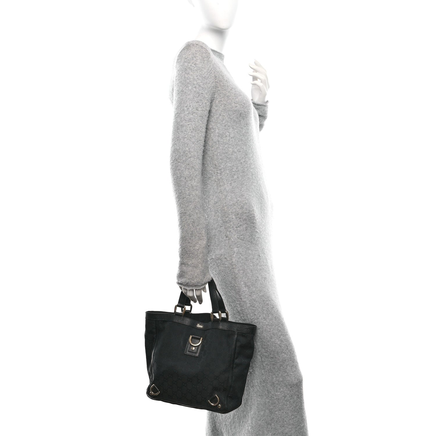 Gucci Monogram Small Abbey Tote Black 2 of 10