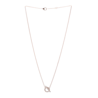 Hermes 18K Rose Gold Diamond Finesse Pendant Necklace 3 of 6