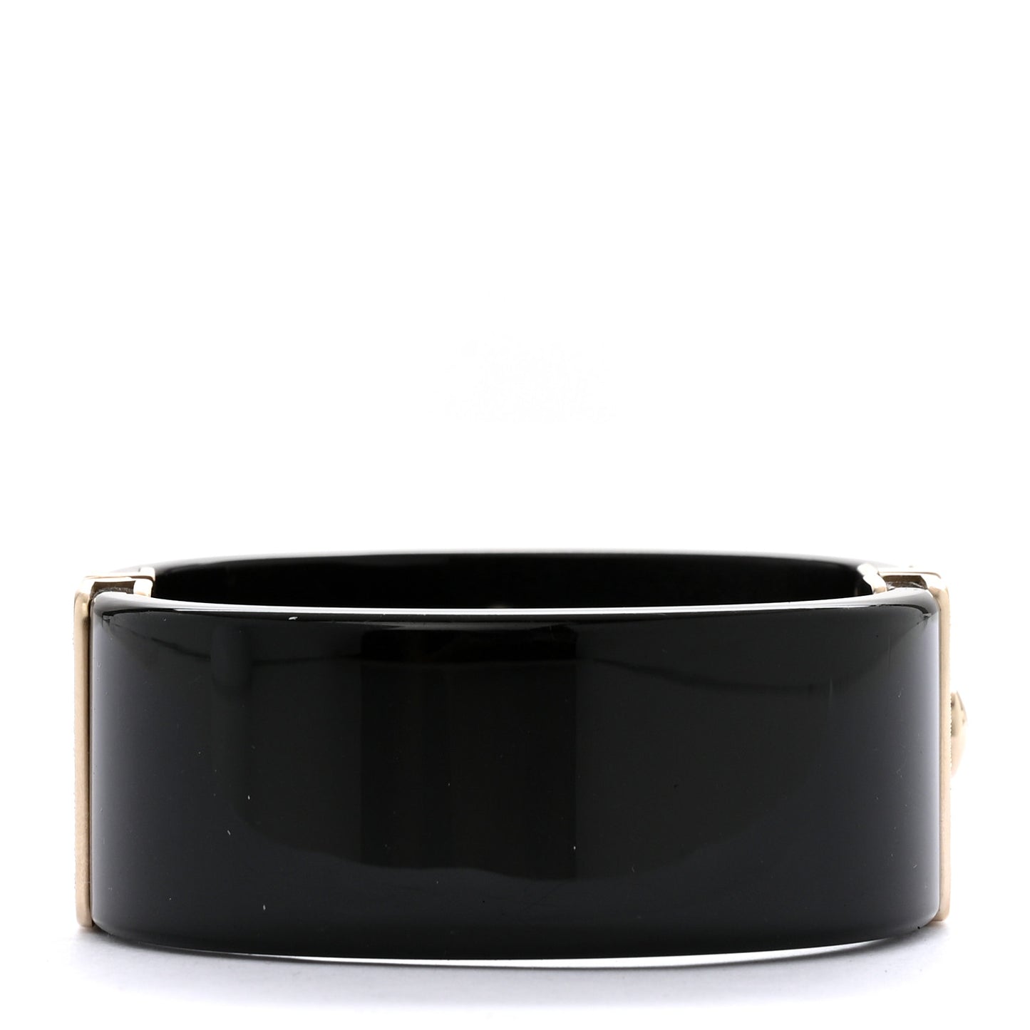 Resin Metal Quilted CC Cuff Black Gold