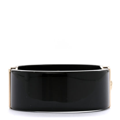 Chanel Resin Metal Quilted CC Cuff Black Gold 3 of 5